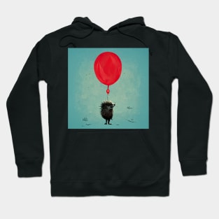 Cute little porcupine holding a red balloon - good idea? Hoodie